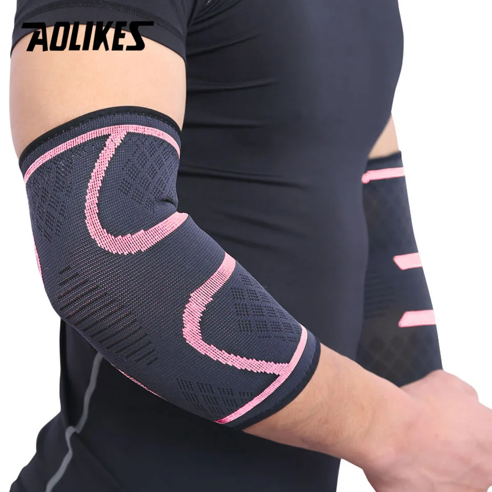 

AOLIKES 1 Pair Elbow Brace Elastic Elbow Pads Basketball Tennis Elbow Support Protector Gear Breathable Sport Safety Knee Brace