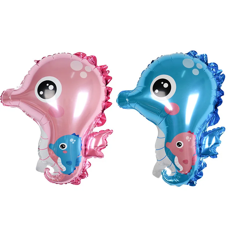 

Seahorse balloon children cartoon toy balloon sea animal theme mermaid event birthday party decoration aluminum foil balloon