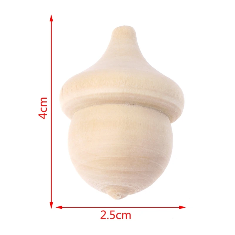 

10Pcs Acorn Set Shape Wooden Peg Dolls Unfinished Paint Stain DIY Decor Crafts