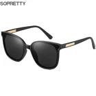 Мужские поляризованные солнцезащитные очки SOPRETTY 2020, мужские антибликовые солнцезащитные очки для вождения с защитой от УФ-лучей 400, черные, Черепаховые S194