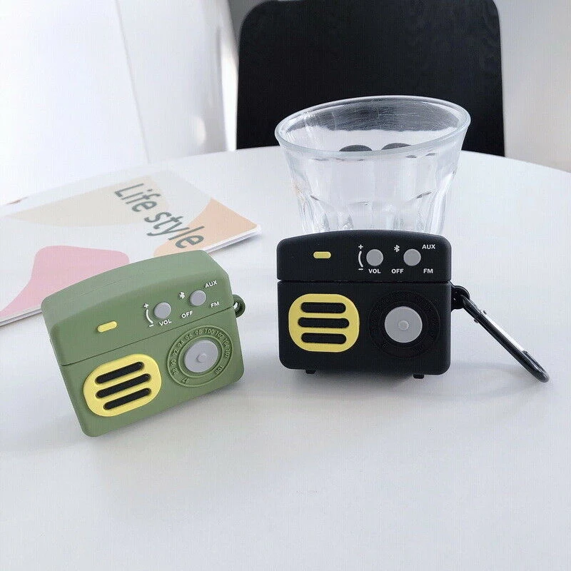 Силиконовый чехол для зарядки милый 3D Ретро Радио дизайн Apple Airpods Pro VH99|Аксессуары