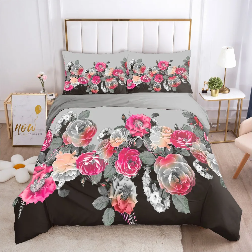 

3D Duvet Cover Sets Bedding Sets Bedding Bags and Pillow Shams King Queen Full Double Size Flowers Design Custom Home Texitle