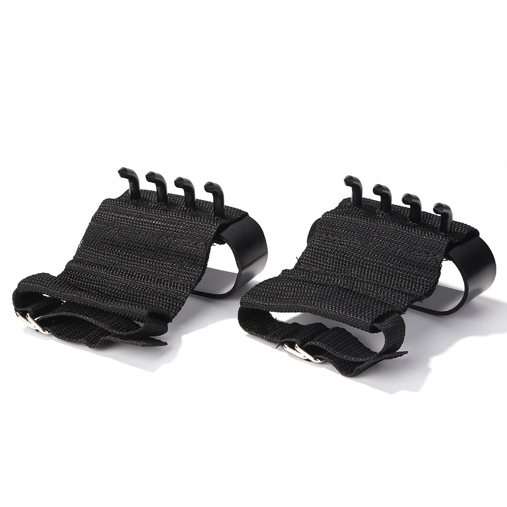 

2pcs Outdoor Climbing Crampons Anti-skid Heavy Duty Hand Claw 4 Spikes Hooks Wristband Camping Survival Equipment