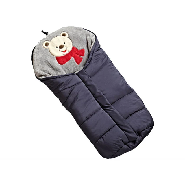 82cm navy Зимний хлопковый спальный мешок для малышей, мягкий теплый конверт для новорожденных, Детские спальные мешки, утолщенная детская коляска, детский спальный мешок с муфтой для ног - Цвет: 82cm navy