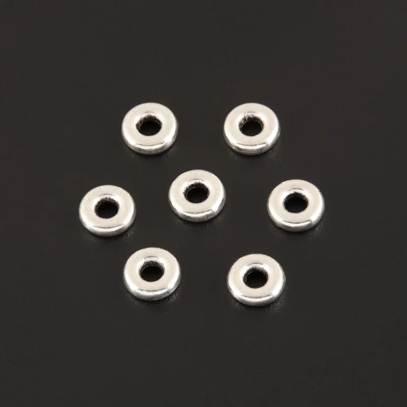

100 шт. серебряный цвет 0,6 мм плоские наборные бусины шармы Круглый Кулон DIY ювелирные изделия ручной работы аксессуары