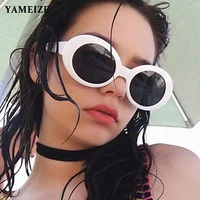 yameize oval sunglasses ladies trendy vintage retro sunglasses eyewear cat eye glasses uv lunette de soleil femme