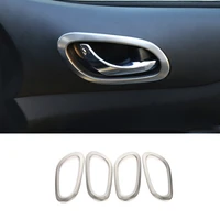 for nissan navara 2017 2018 2019 2020 stainless silvery car inner door bowl protector frame cover trim car accessories styling