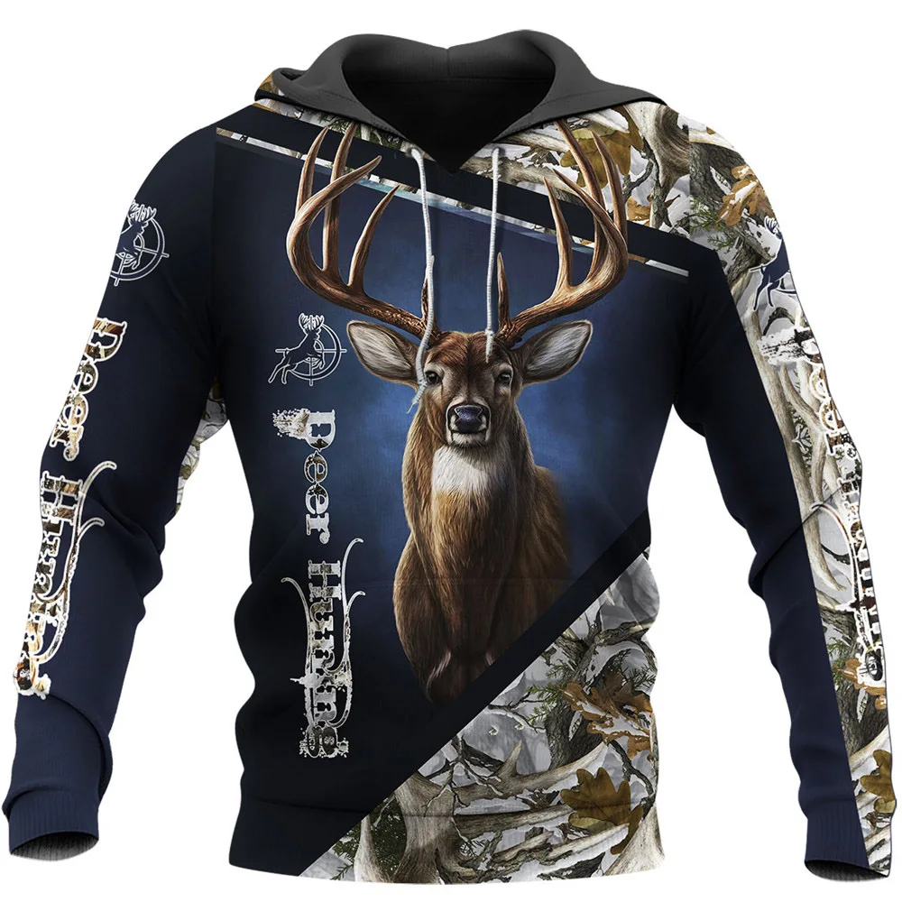 

CLOOCL Men Hoodie Beautiful Deer Hunting 3D Pattern Design Printed Pullover Unisex Casual Zipper Hooded Coat Sudadera Hombre