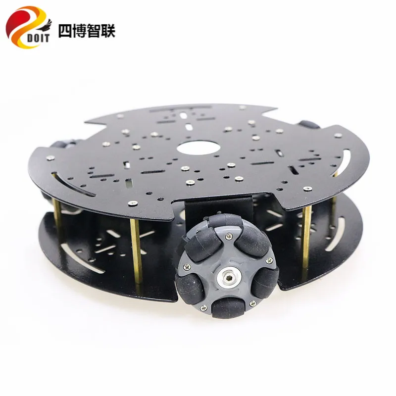 SZDOIT 58mm Nylon Omnidirectional Wheel Double Layer 3WD Metal Smart Robot Tank Car Chassis Kit 9V/12V DC Motor DIY For Arduino