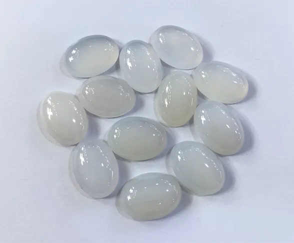 

Natural Chalcedony Gemstone Cabochon Wholesale 13x18mm Oval Beads CAB CABOCHON flat botton Ring face free shipping