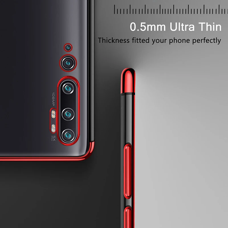 Чехол для Xiaomi Note 10 Pro Ультратонкий Прозрачный мягкий силиконовый чехол-накладка