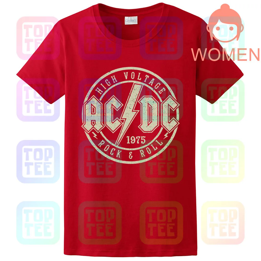 WOMEN-RED AC/DC ACDC Высокое напряжение Мужская XL графическая футболка - Цвет: WOMEN-RED