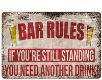 bar rules retro metal tin sign plaque poster wall decor art shabby chic gift