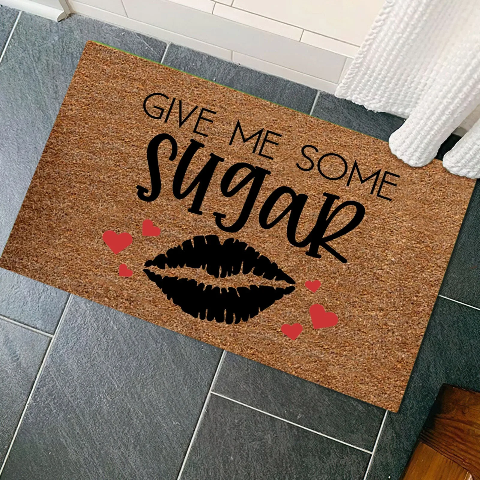 

Valentine's Day Letter Printing Doormat Decoration Bathroom Absorbent Welcome Floor Mat Kitchen Entrance Door Carpets Ornaments