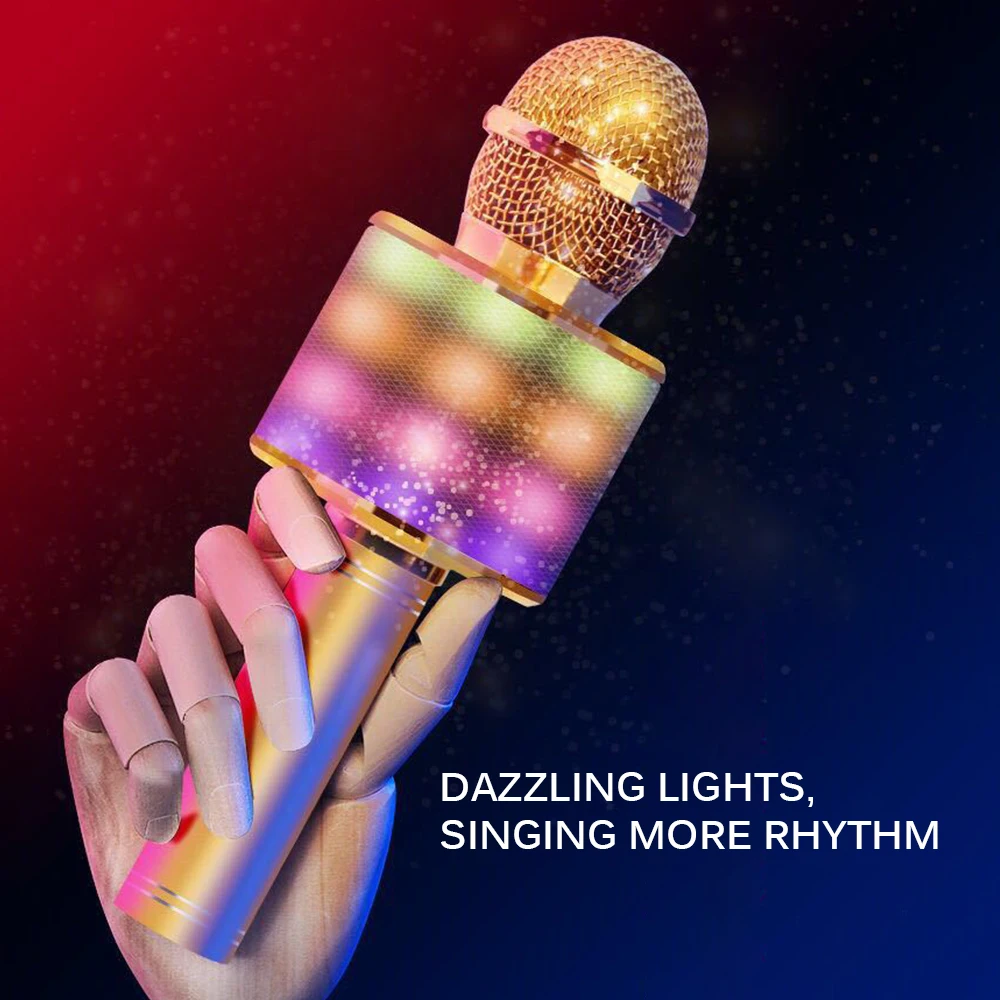 Беспроводной Bluetooth микрофон светодиодный кальная шкатулка со светильник кой для