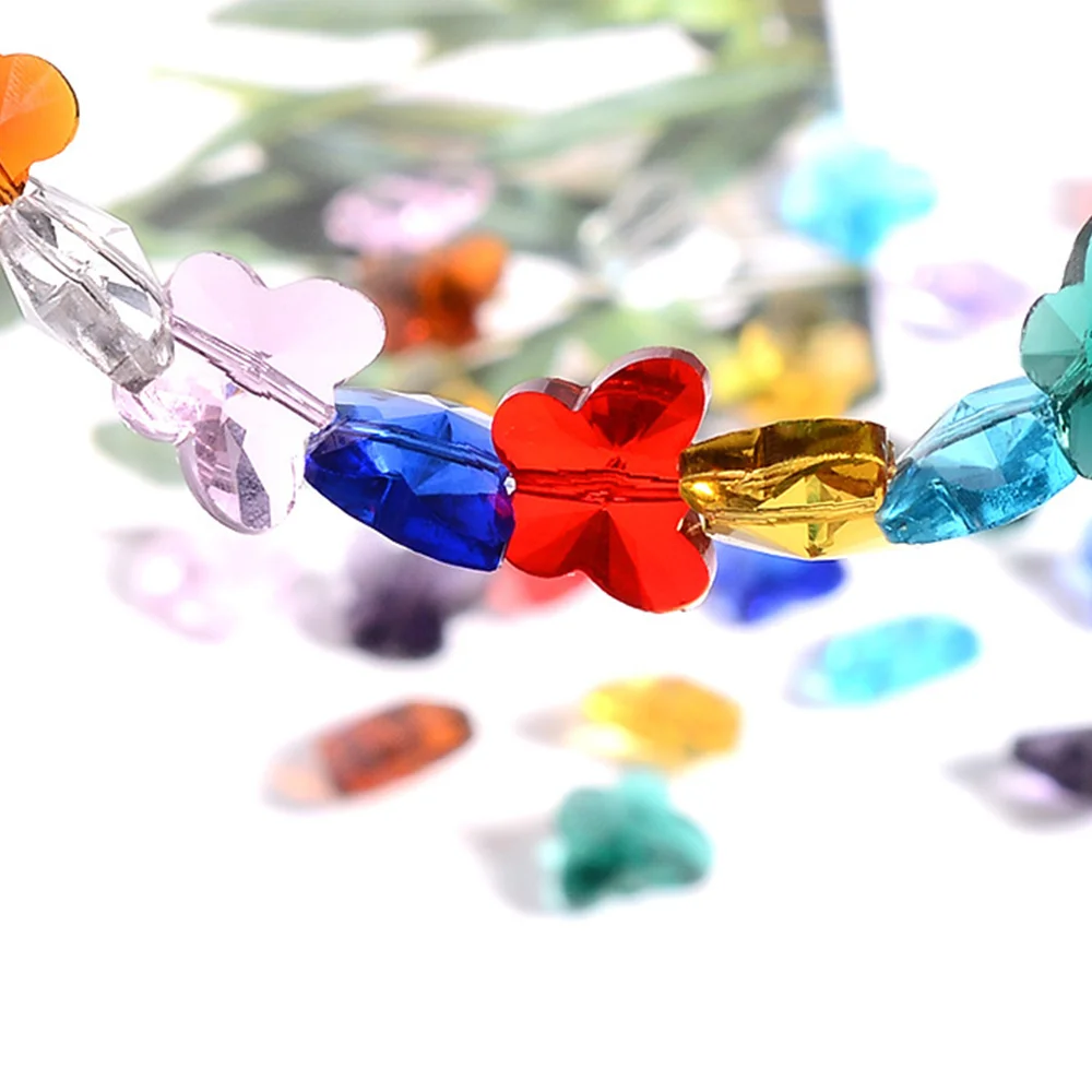 

14mm Butterfly Vertical Hole Crystal Pendant Color Diy Jewelry Accessories 142g