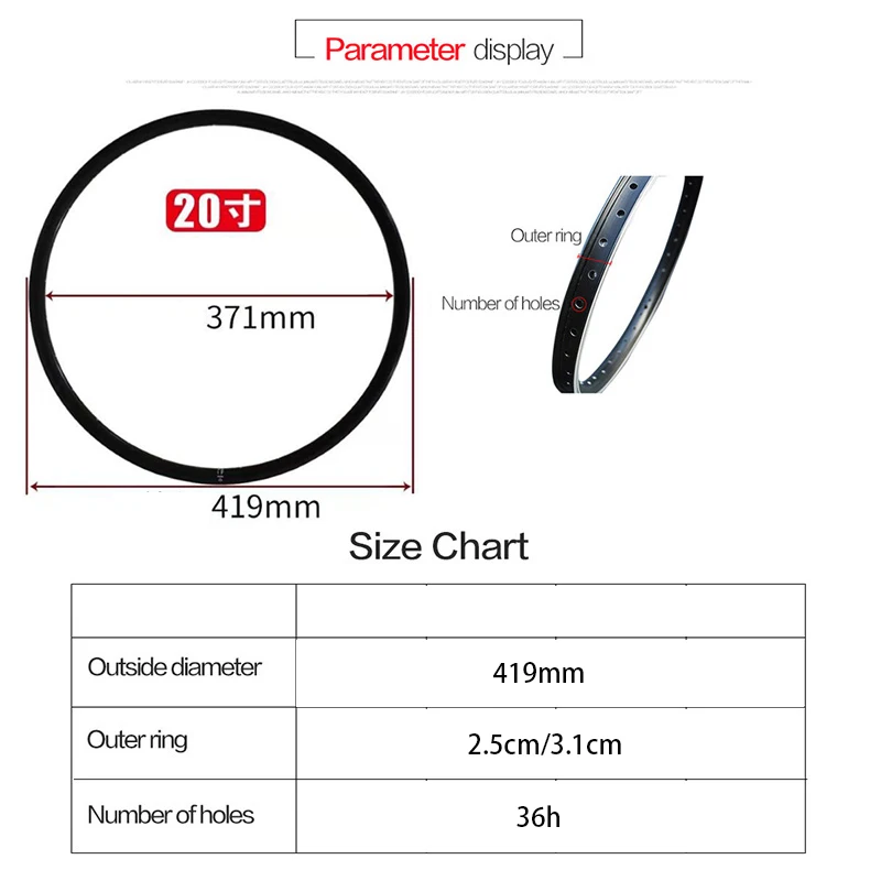 JS 20inch Ebike Rim Electric Bike Wheel 2.5cm/3.1cm Bicycle Aluminum Alloy 36H Spokes Road Bicycles Motor Engine Kit | Спорт и