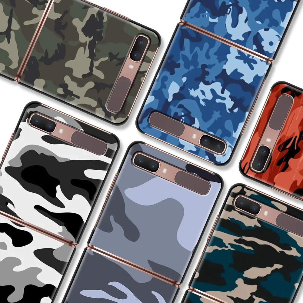 

Camouflage Camo Military Glam Phone Case for Samsung Galaxy Z Flip 5G Cell Phone Bag ZFlip 6.7" PC Segmented Protect Cover Bag