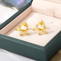 stainless steel flowers earring star womens earings fashion jewelry 2020 korean wedding ear cuffs anti allergy accessories