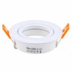 Алюминиевые круглые белые светодиоды вниз светильник Светодиодный точечный светильник держатели рамки MR16 GU10 GU5.3 лампа фурнитура светодиодный потолочный светильник