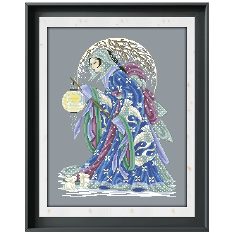 

Набор для вышивки из бисера Geisha, зимний Набор для вышивки крестиком, сказочный дизайн, 18ct 14ct 11ct, темно-серый холст без рисунка, рукоделие «сде...