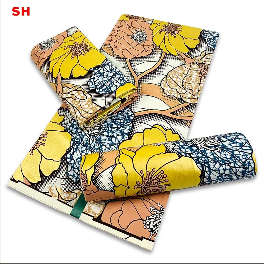 Платье из ткани с Африканским золотым воском для рождественской вечеринки H210714 |