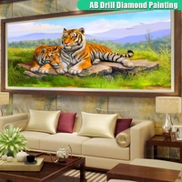 new diamont embroidery forest landscape ab drill diamond painting full square round large size aniaml mosaic tigers home decor