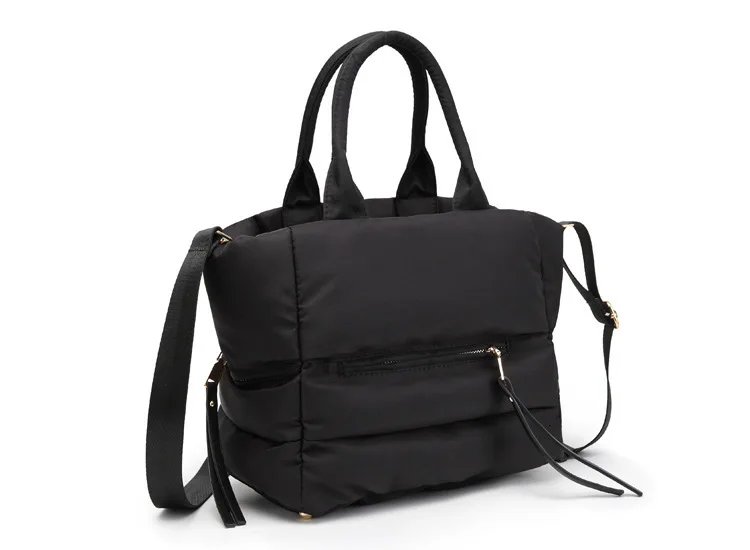 Winter Space Bale Handbags Woman Cotton Totes Bag Down Feather Padded Ladies Feather Soft Women Shoulder Bag Bolsos Mujer
