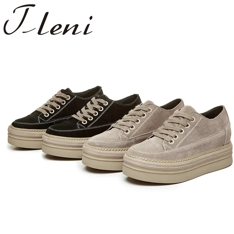 Tleni 2019 кожи Спортивная женская обувь Обувь с визуально увеличивающая рост