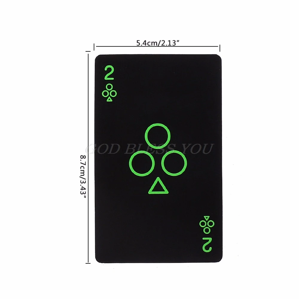 

Hot Black Luminous Poker Card Bar Party KTV Fluorescent Playing Cards Night Game Drop Shipping