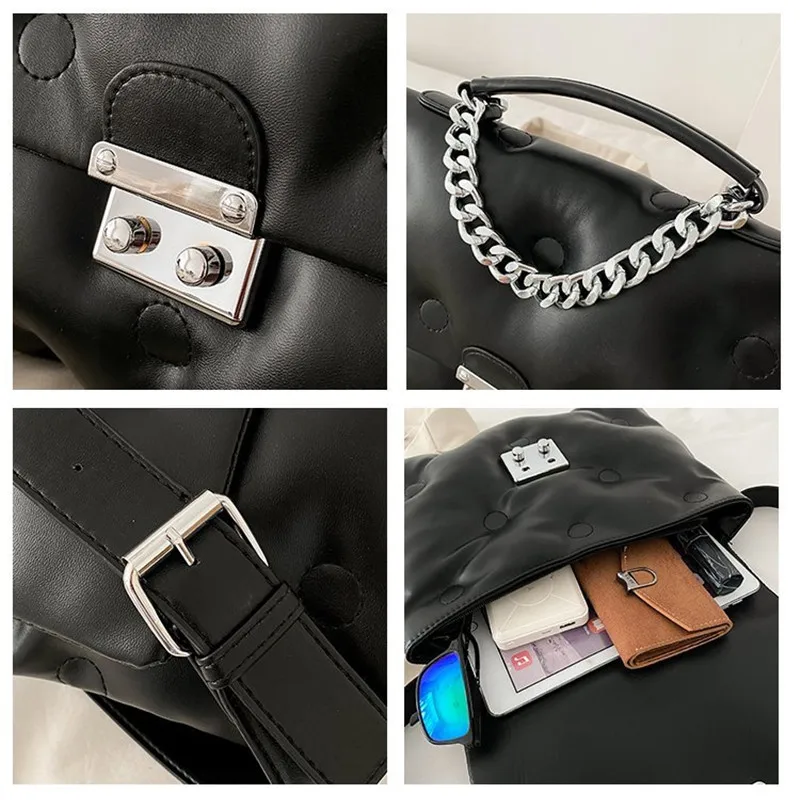 small chain brand designer pu leather crossbody bags for women 2022 simple totes shoulder bag lady luxury handbags and purses free global shipping