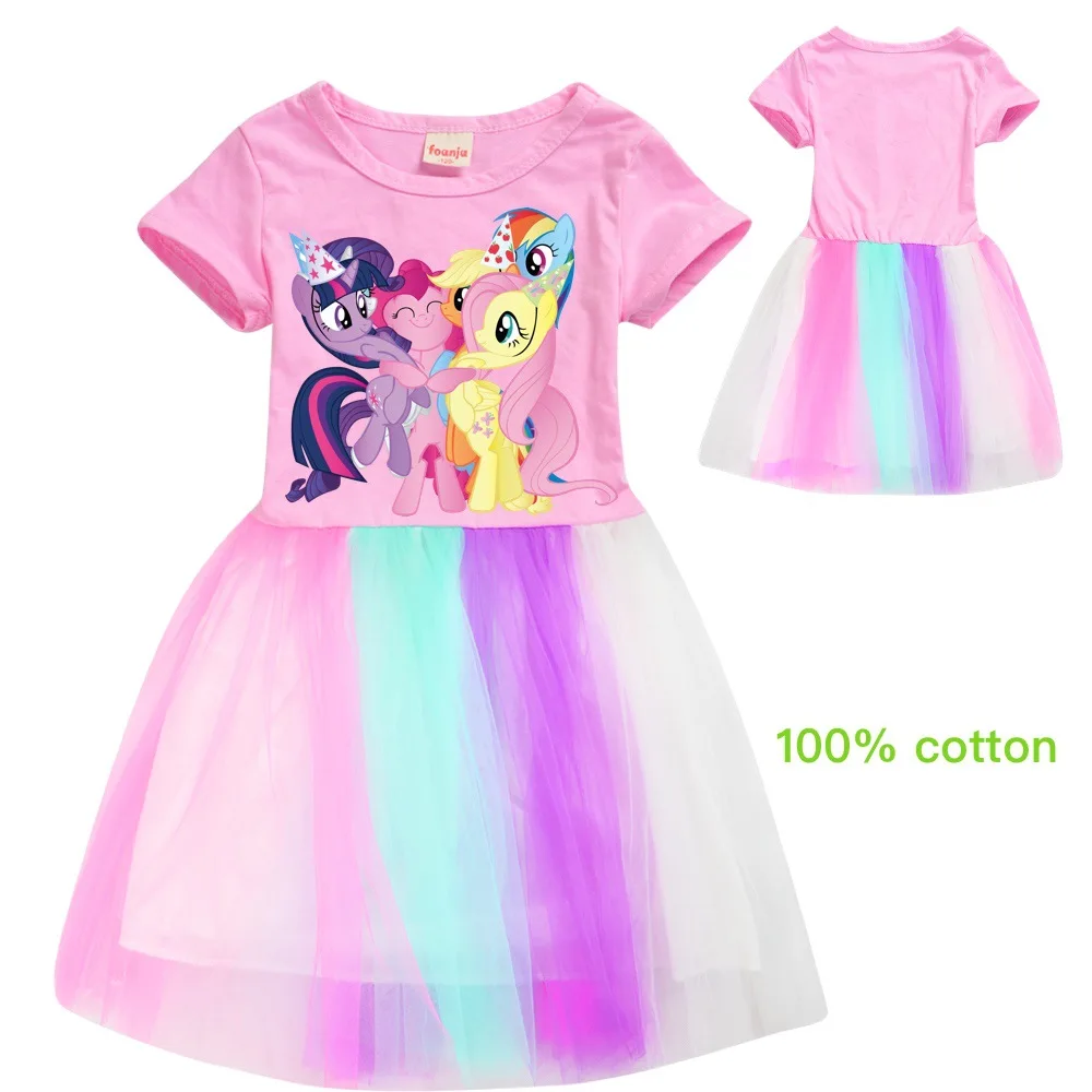 Детская одежда для девочек мой маленький пони детское платье с рисунком из