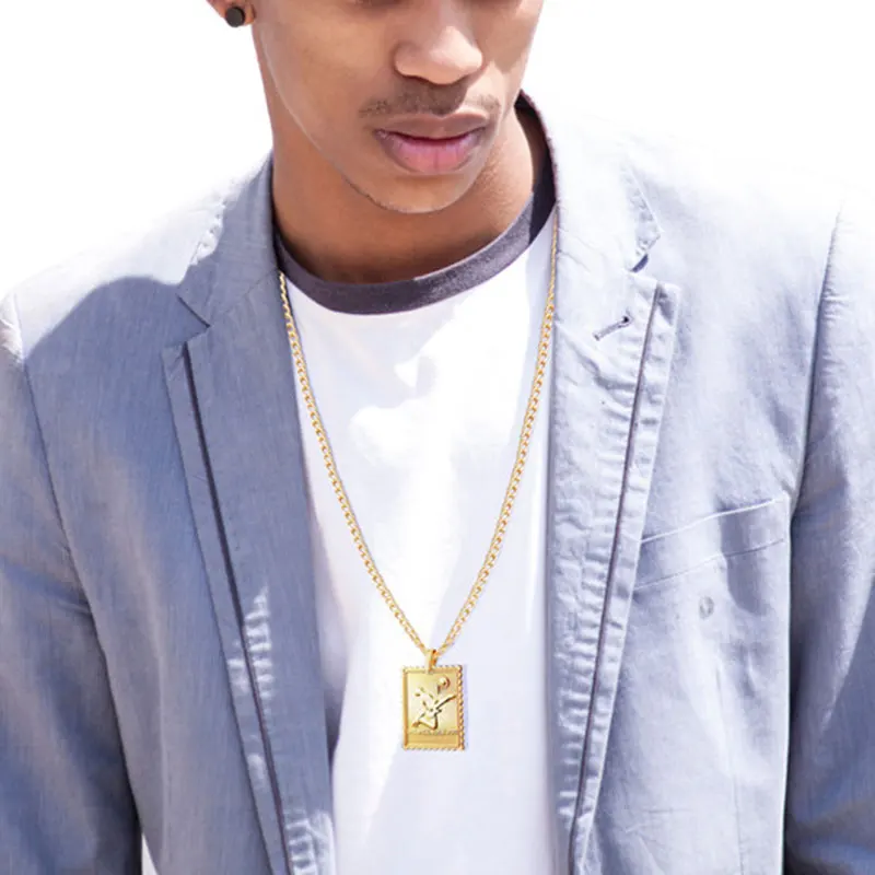 3D Rilievo музыкальный кулон в стиле хип-хоп ожерелье браслет из нержавеющей стали