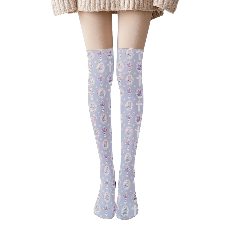 

New Style Over The Knee Long Stockings Ladies Lovely Cute Schoolgirl Sexy Cosplay High-Quality Polyester High Tube Thigh Socks