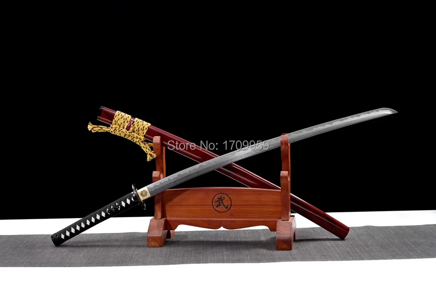 Японский самурайский меч Tsuba из железа катана полный Танг дамасский сложенный