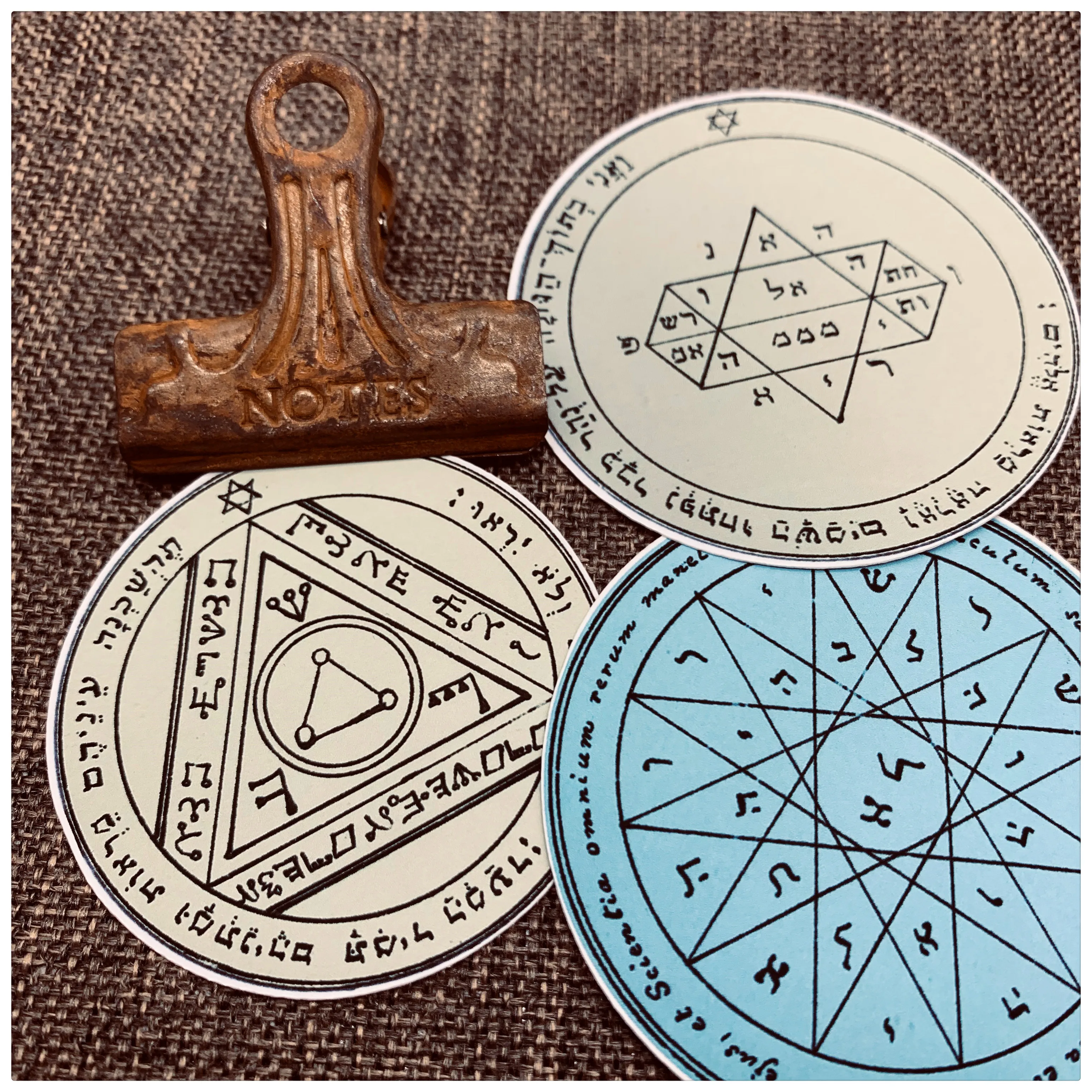 18 шт./упак. винтажные 14 века черные Волшебные Соломоновы ключи наклейка сделай