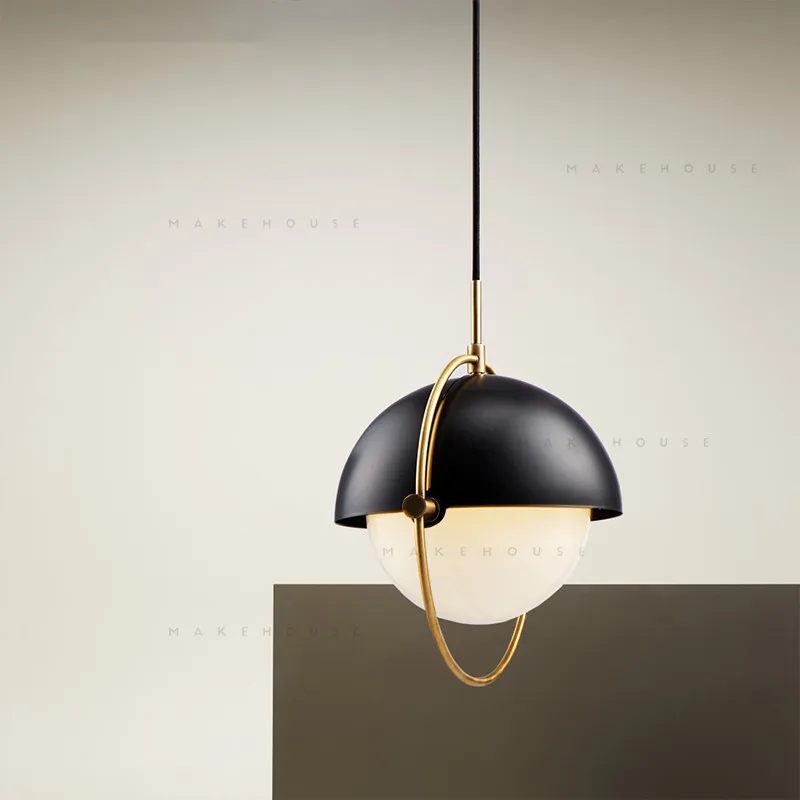 Современный подвесной светильник с металлическим золотым глобусом изменяемый