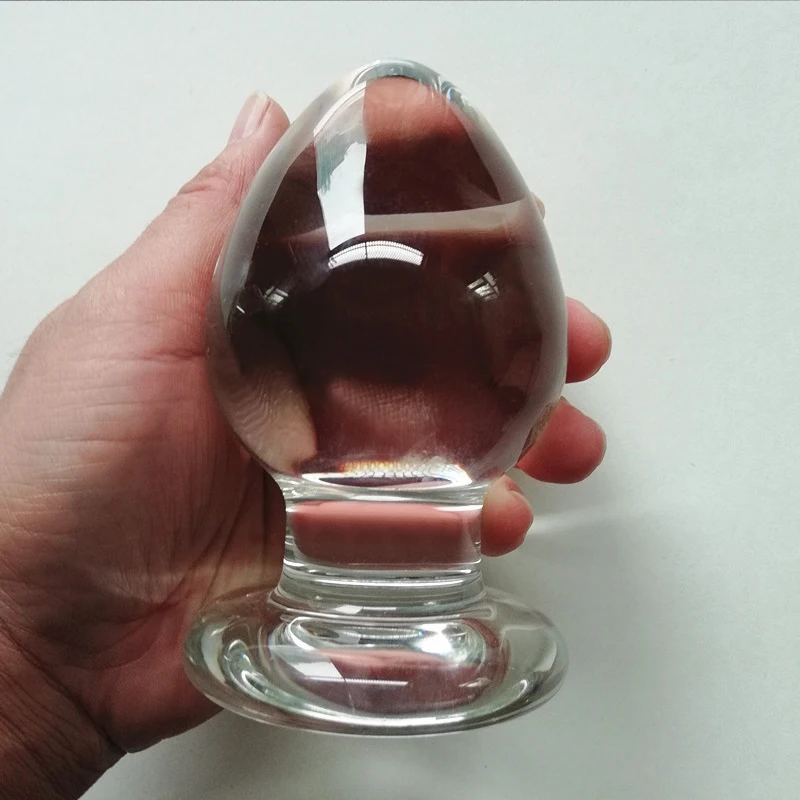 Анальная пробка из гладкого стекла 65 мм диаметр Стимулятор точки G Анальный