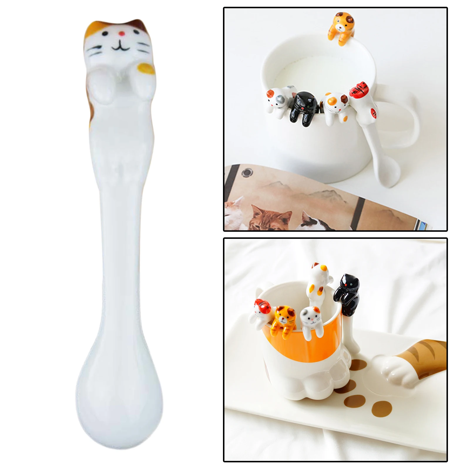 

Мини-Ложка кошка Форма ложка для мороженого для десерта Кофе капучино Кухня