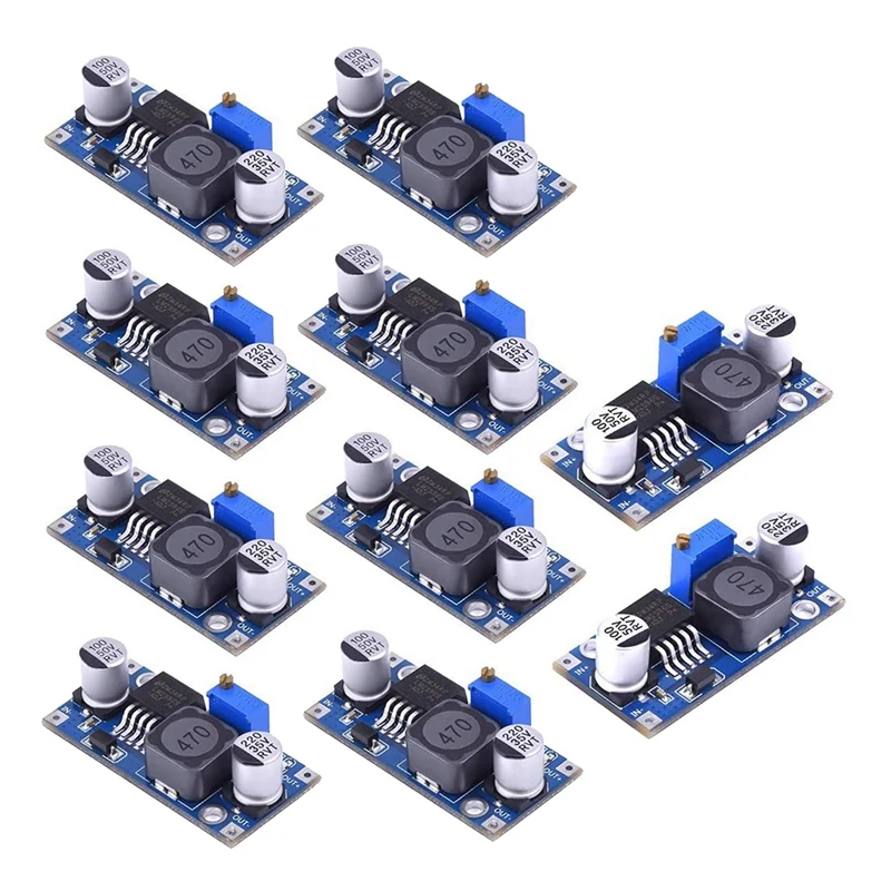 

10Pcs LM2596 DC-DC Buck Converter Step Down Module 3.2-46V to 1.25-35V 3A Adjustable Power Supply Module