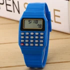 Модные детские силиконовые многофункциональные наручные часы с датой и электронным калькулятором A6HE