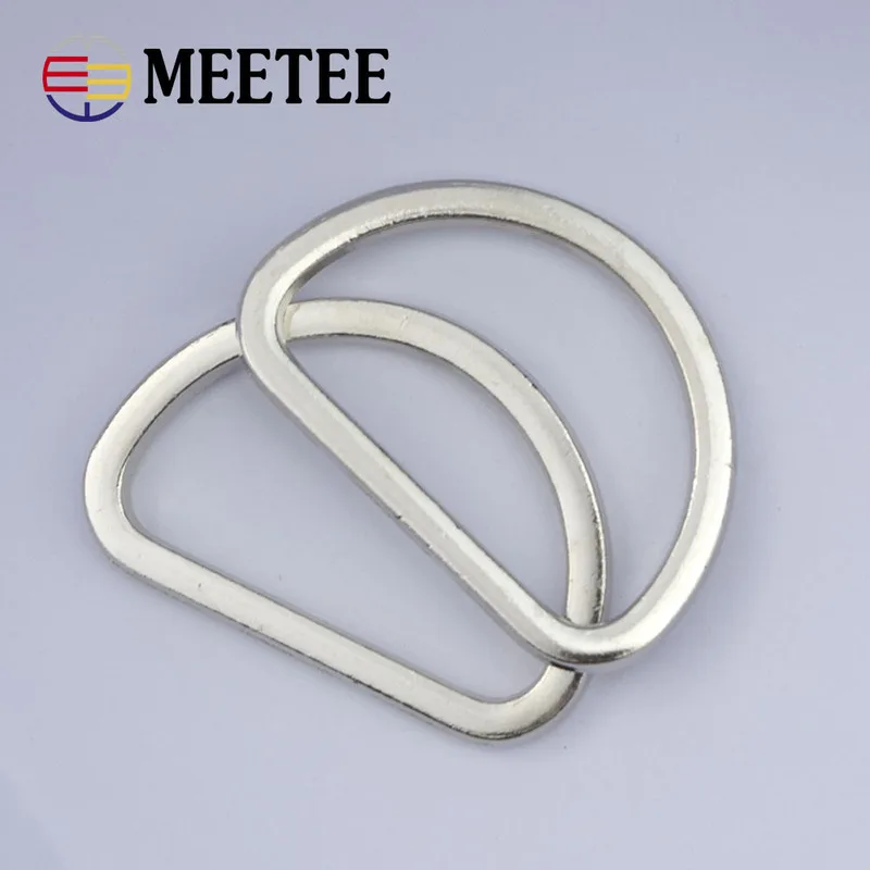 10 шт. Meetee 25/38 мм серебряные металлические уплотнительные кольца d-формы тканной ленты обвязки сумки Сумки из натуральной кожи ошейник оборудования LeatherCraft Аксессуары G7-3