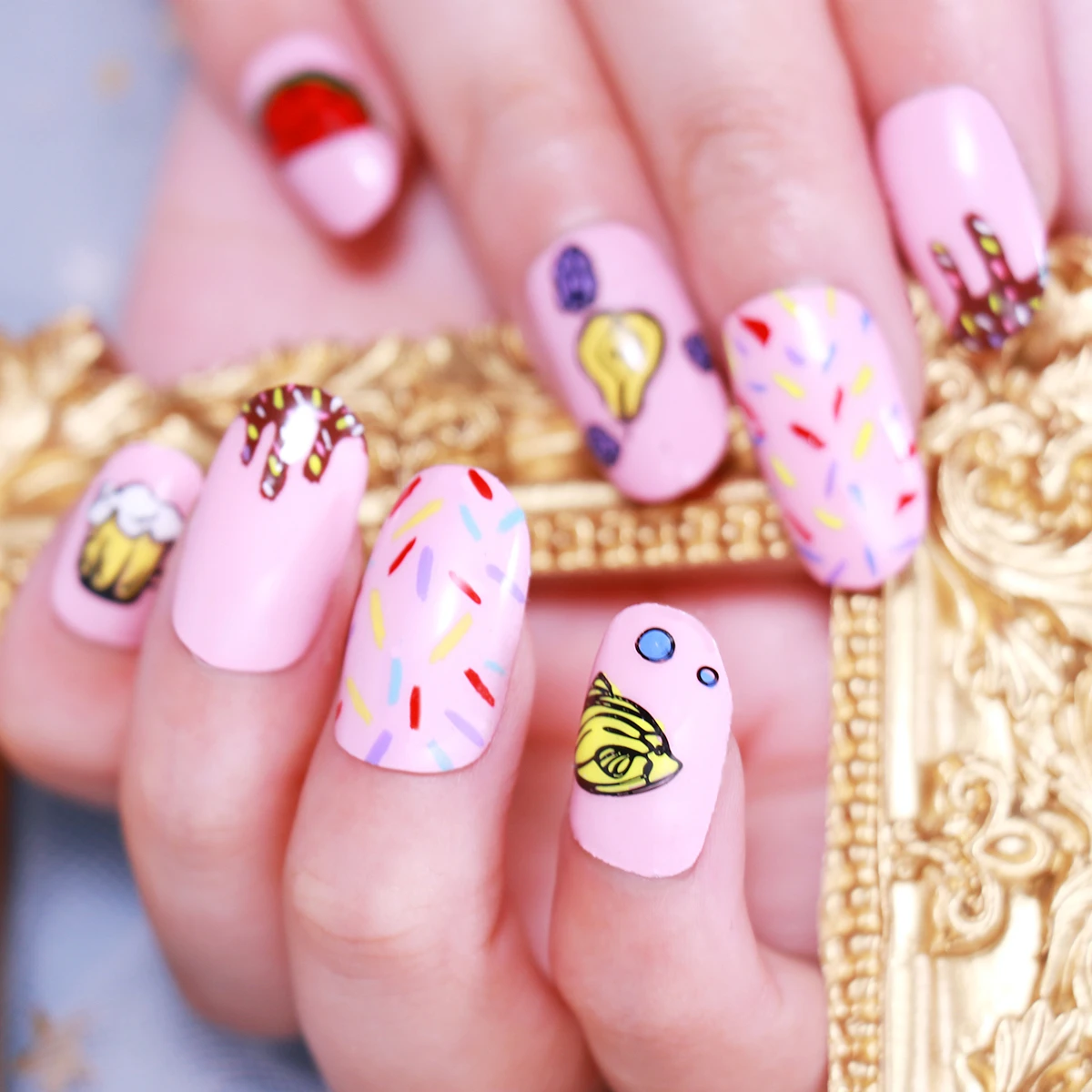 Штамповочная пластина для ногтей от ShopAnts летнее мороженое Акула фрукты фламинго