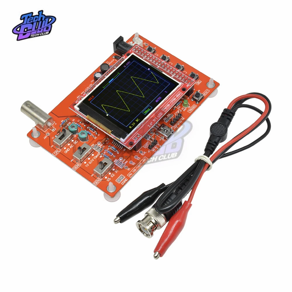 Осциллограф цифровой TFT с зондом Аллигатор тестовый зажим для Arduino ARM Detection Development Board Собранный 2,4 дюйма