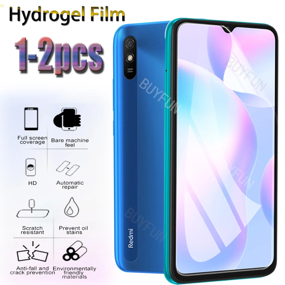 1 2 шт. Гидрогелевая защитная пленка 100D для Xiaomi redmi 9 9A 9C 8 7a 7 6 pro|Защитные стёкла и