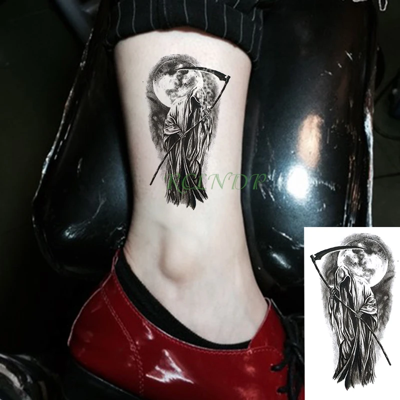 

Водостойкая временная татуировка-наклейка Мрачный Жнец флэш-тату поддельная татуировка на руку запястье ногу для девушек мужчин женщин му...