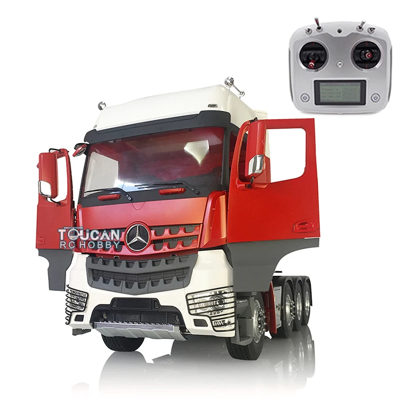 1/14 LESU RC Металлическое шасси 3 скорости 8x8 Красный Цвет Окрашенные Actros Bz 3363 кабина