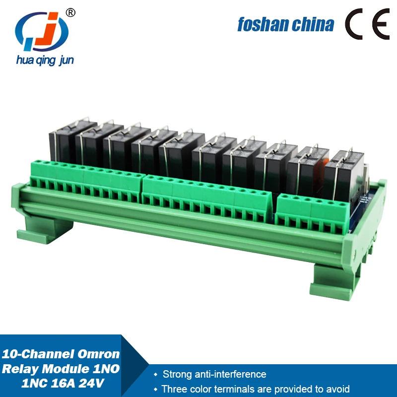 10-канальный релейный модуль 1NO 1NC DC24V 16 А электромагнитное реле для управления