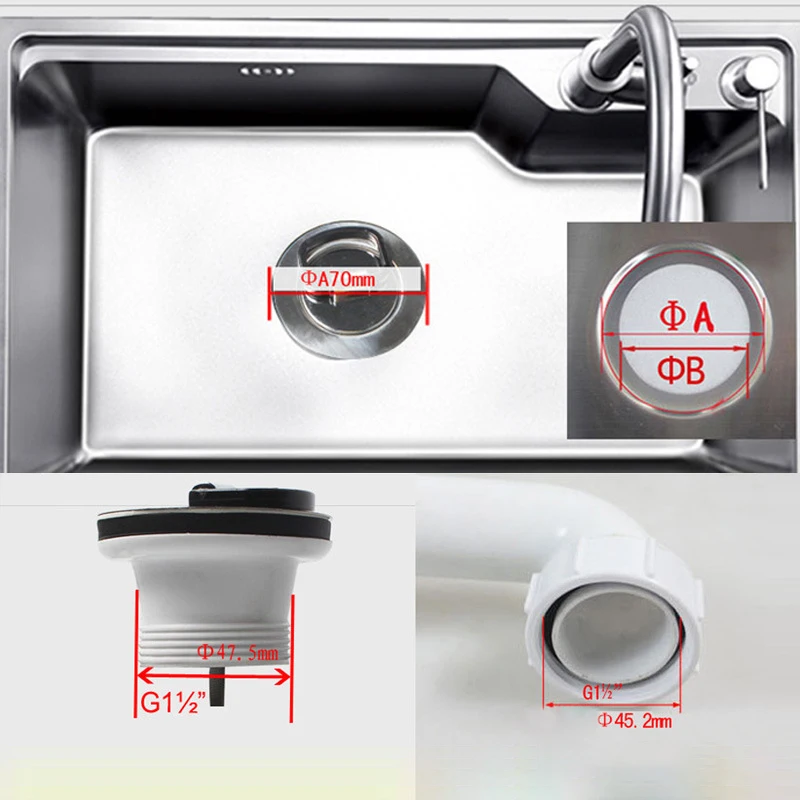 1 шт. белая резиновая кухонная раковина слив 70 мм | Дом и сад