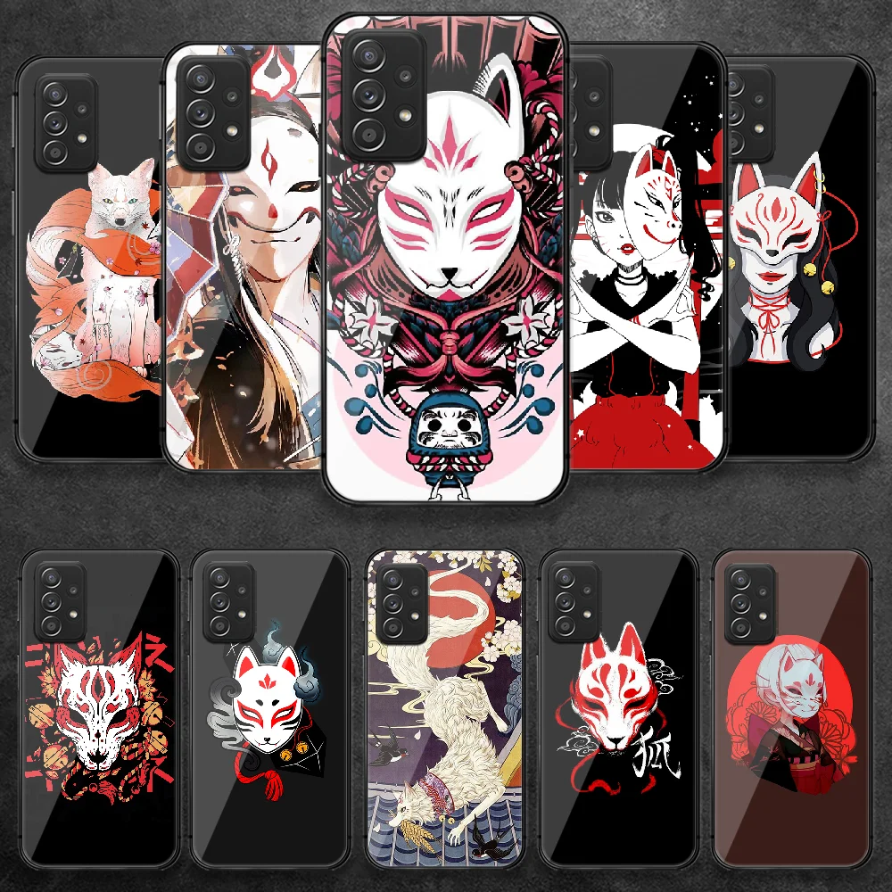 

Fox Mask Anime Art Tempered Glass Phone Case Cover For Samsung Galaxy A 10 12 20 E 21 30 32 50 40 51 52 70 71 72 S Funda Fashion